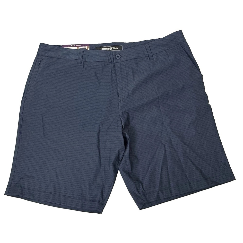 NWT Hang Ten Hybrid Walkshort Mens Size 40 Blue 10" Inseam Stretch Golf Shorts